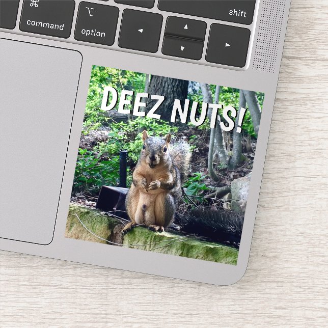 Sticker Portable drôle d'écureuil Deez Nuts pour adultes (Détail)