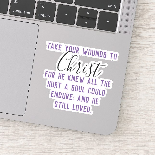 Sticker Portez vos plaies au Christ (Détail)