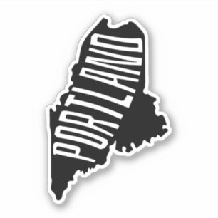 Sticker Portland, Maine State Outline - USA Travel