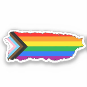 Sticker Porto Rico State Pride LGBTQ Progress Pride