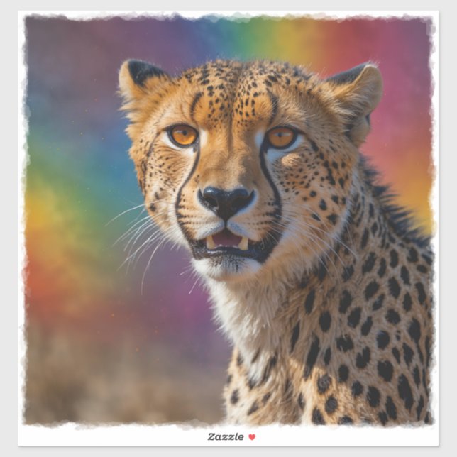 Sticker Portrait africain de Cheetah (Feuille)