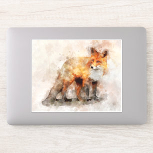 Sticker Portrait d'aquarelle Red Fox 04