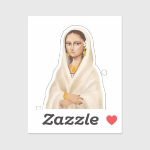 Sticker Portrait de femme élégante   Illustration d'art cu