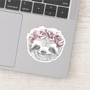 Sticker Portrait de guirlande principale florale de la