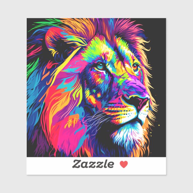 Sticker Portrait de Lion (Feuille)