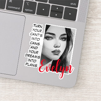 Sticker Portrait monochrome Pop Art Nom Inspirant