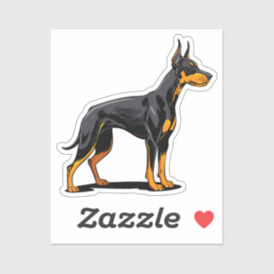 Sticker Portraits d'un chien doberman tête vue de face