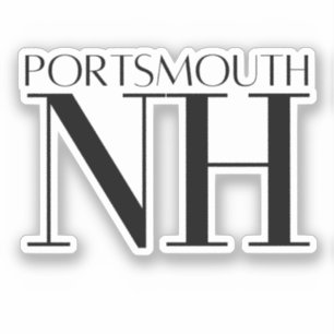 Sticker Portsmouth New Hampshire Noir & Blanc