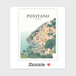 Sticker Positano, Italie Ville Vintage