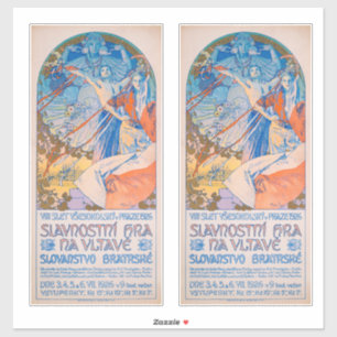 Sticker Poster d'Alphonse Mucha pour le Sokol Festival (19