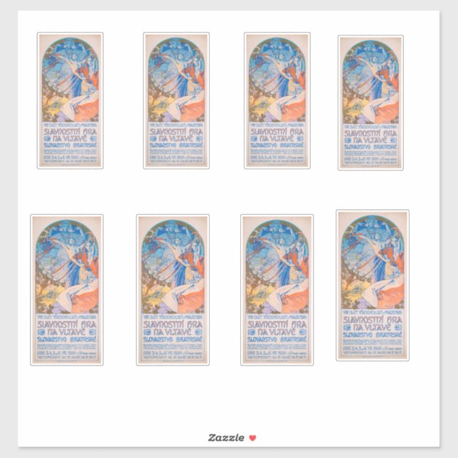 Sticker Poster d'Alphonse Mucha pour le Sokol Festival (19 (Feuille)