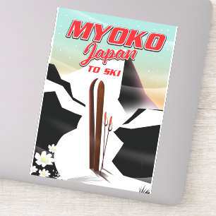 Sticker poster de ski myoko japon