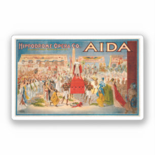 Sticker Poster vintage de l'opéra Aida (1908)