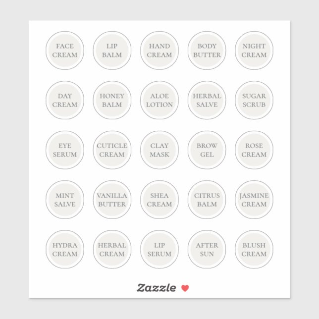 Sticker Pot cosmétique personnalisable blanc de 1,14" pour (Feuille)