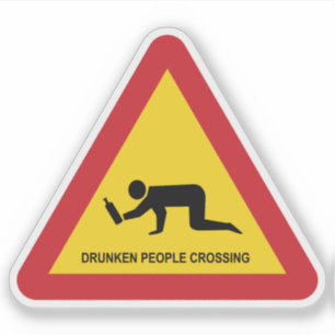 STICKER POTEAU DE SIGNALISATION DE CROISEMENT DE PERSONNES