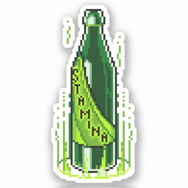 Sticker Potion Pixel Art Beer Stamina (Recto)