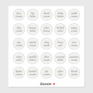 Sticker Pots cosmétiques personnalisables blancs de 1,14"