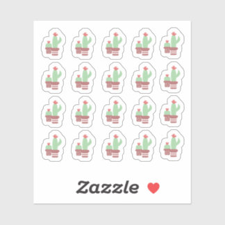 Sticker Pots en terre cuite en forme de cactus Fleurs Jung