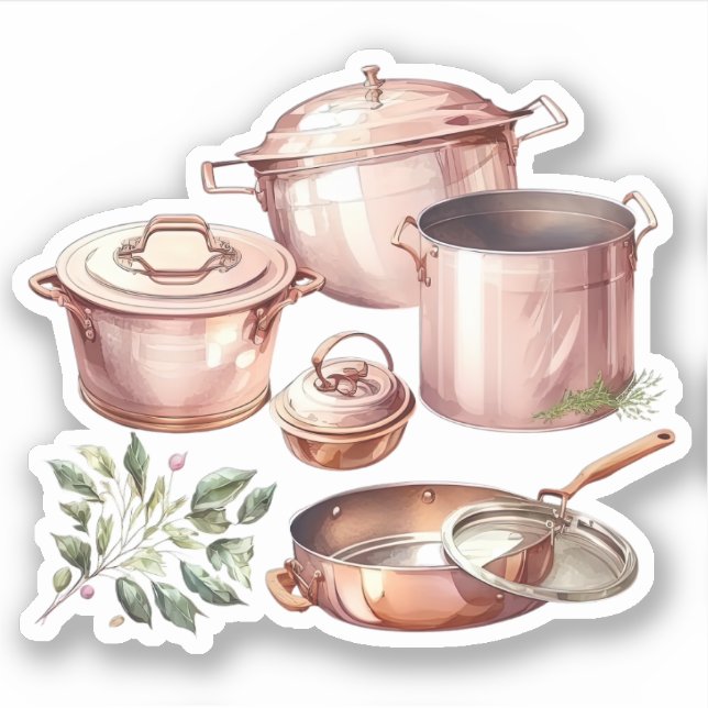 Sticker Pots et pots en cuivre (Devant)