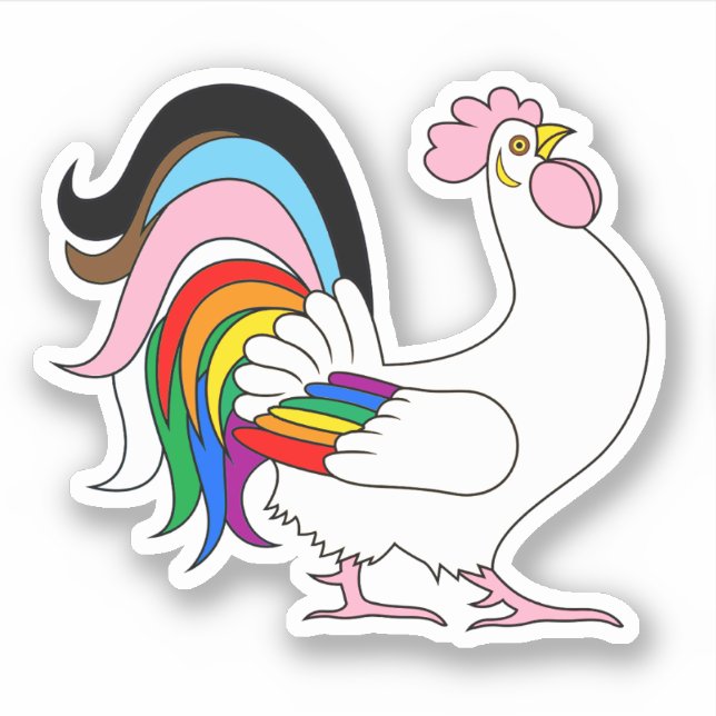 Sticker Poule de la fierté Progress (Devant)