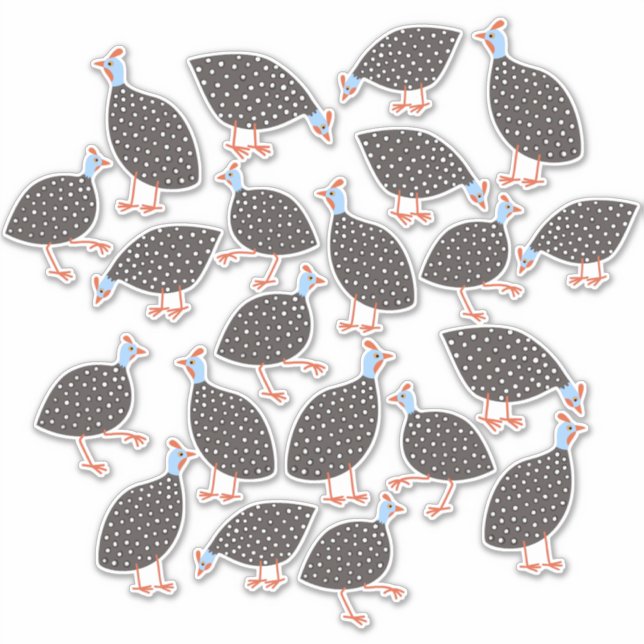 Sticker Poules de Guinée (Devant)