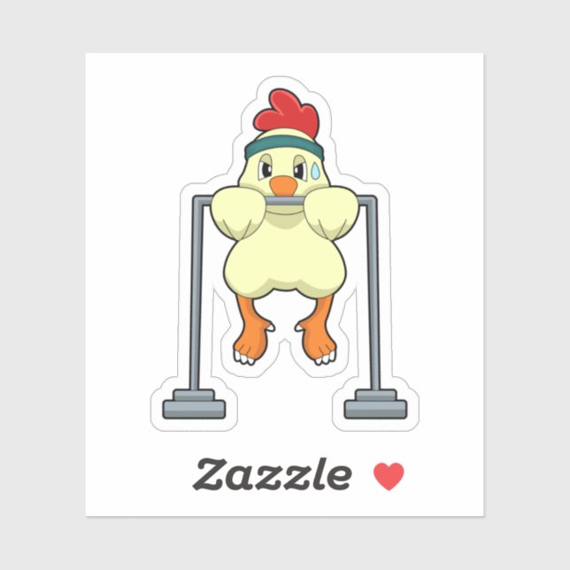 Sticker Poulet à la remise en forme (Feuille)