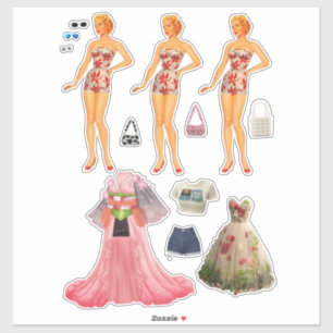 Sticker Poupée papier