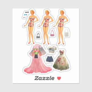 Sticker Poupée papier