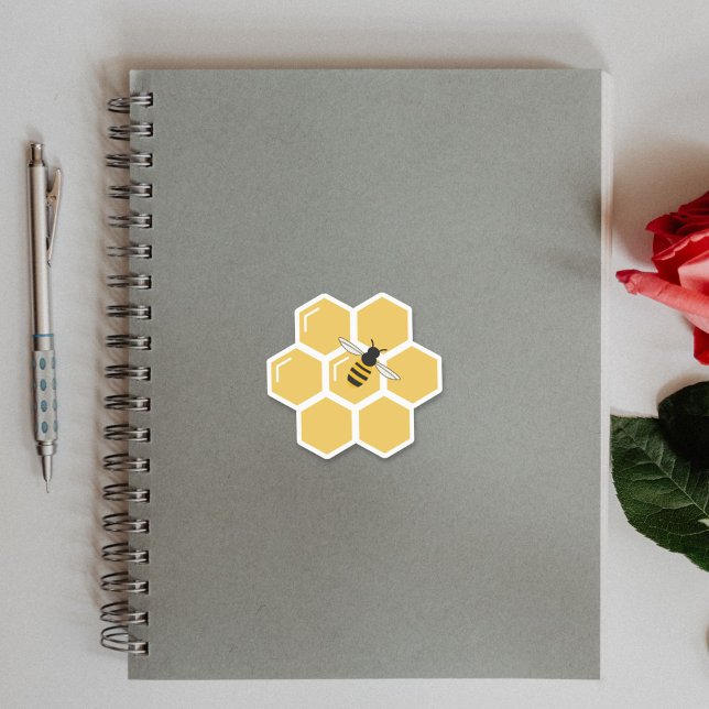 Sticker pour abeille et peigne de miel (Bee and Honeycomb Sticker)