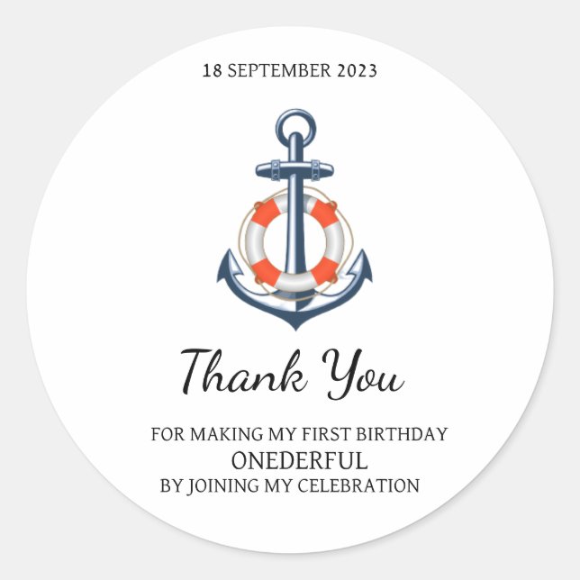 Sticker pour Ancre pour Merci d'anniversaire pour  (Devant)