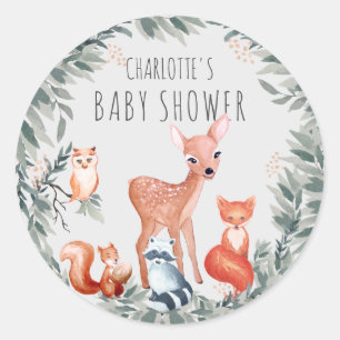 Sticker pour animaux de forêt de Baby showers de b