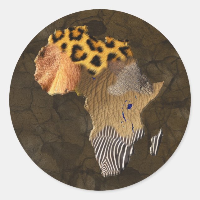 Sticker pour animaux sauvages Carte de l'AFRIQUE (Devant)
