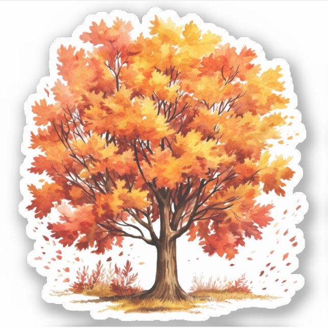 Sticker pour arbre d'automne en chute Feuille (Devant)