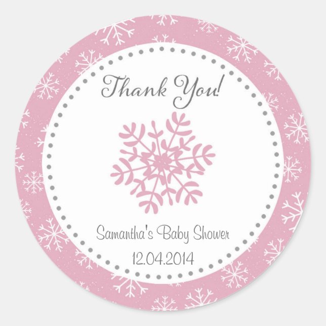 Sticker pour Baby shower à neige en hiver (Devant)