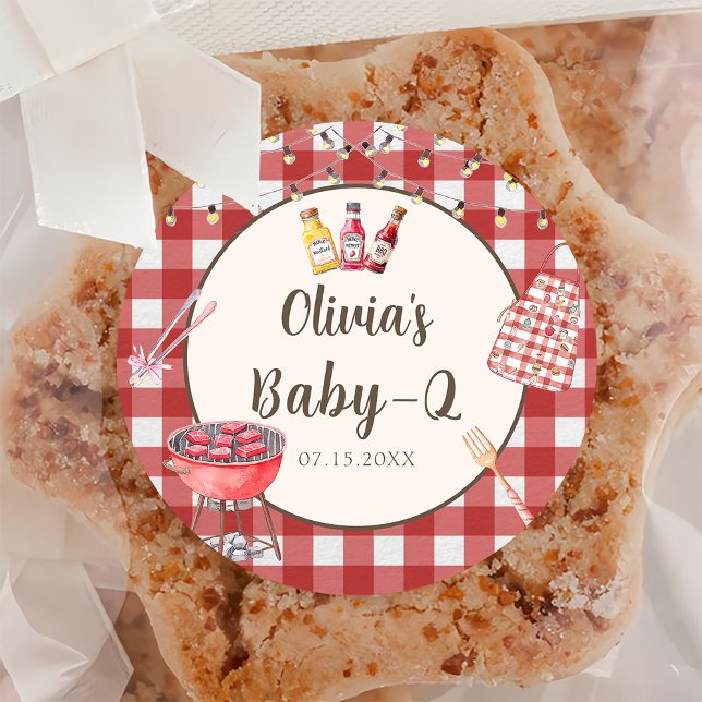 Sticker pour Baby shower BBQ Jardin Rouge (Créateur téléchargé)