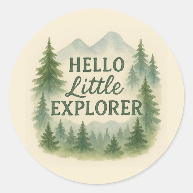 Sticker pour Baby shower de bois de Little Explore (Devant)