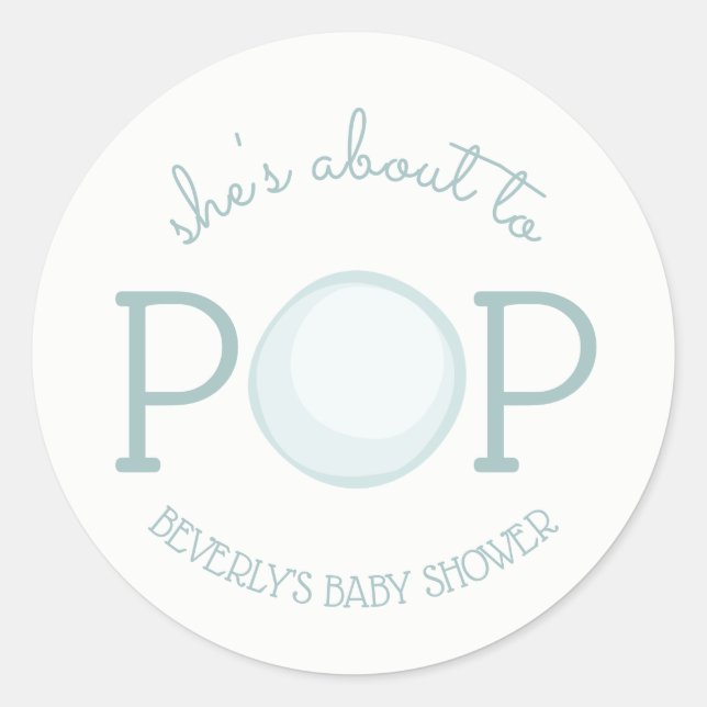 Sticker pour Baby shower de bulle sur le point de  (Devant)