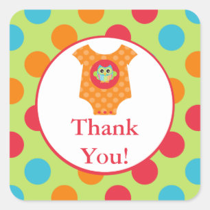Sticker pour Baby shower de Chouette Bodysuit Baby