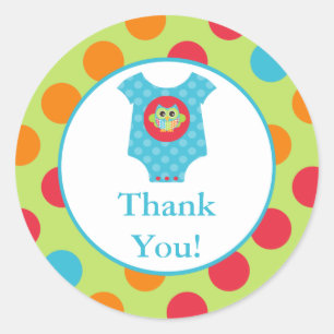 Sticker pour Baby shower de Chouette Bodysuit Baby