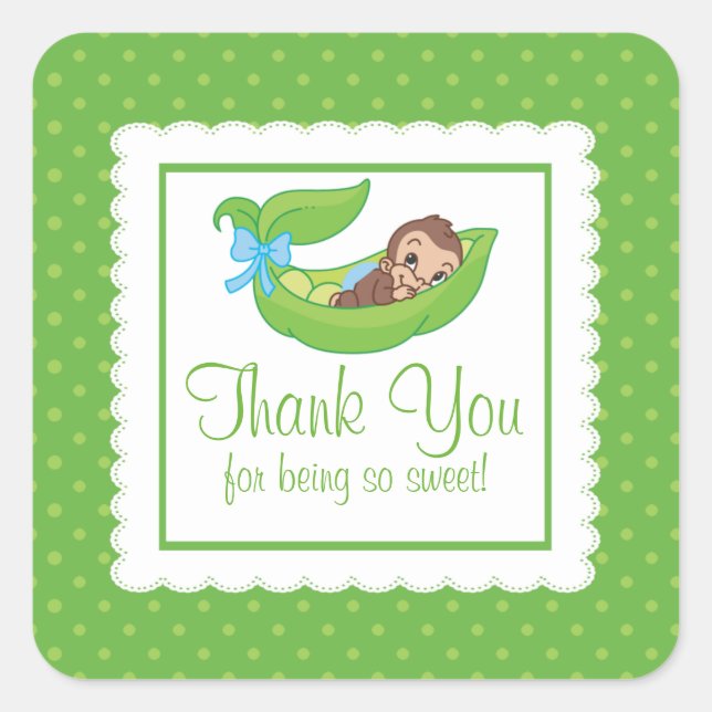 Sticker pour Baby shower de pois de petit singe do (Devant)