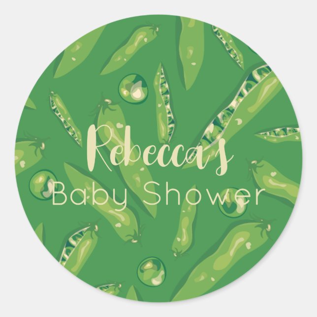 Sticker pour baby shower de pois doux (Devant)