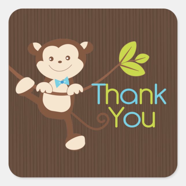 Sticker pour Baby shower de singe mignon (Devant)