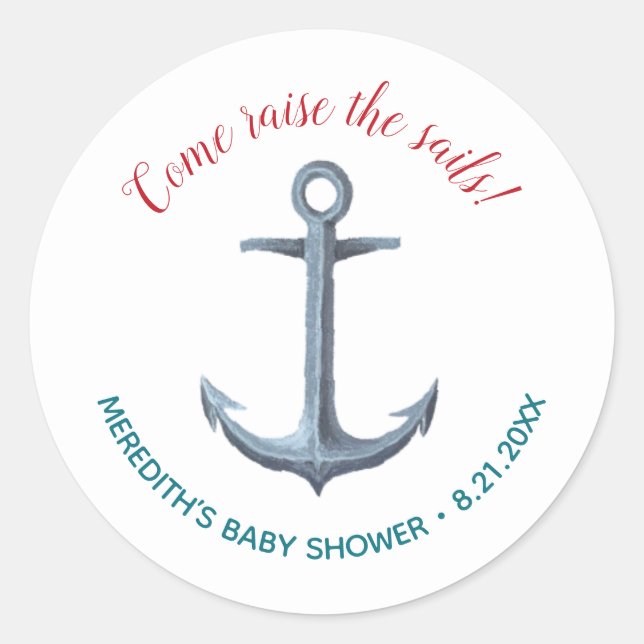 Sticker pour Baby shower nautique (Devant)