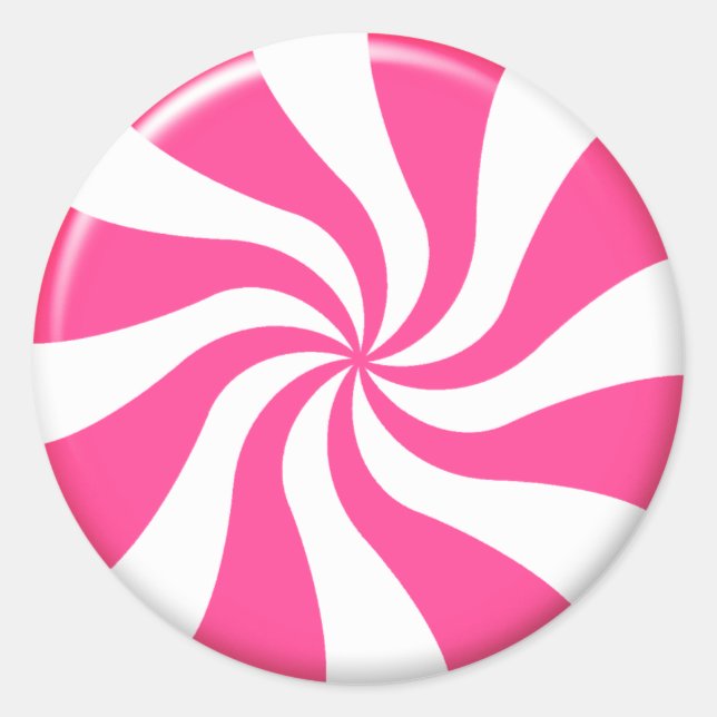 Sticker Pour Bonbons Rose Et Blanc Tourné (Devant)