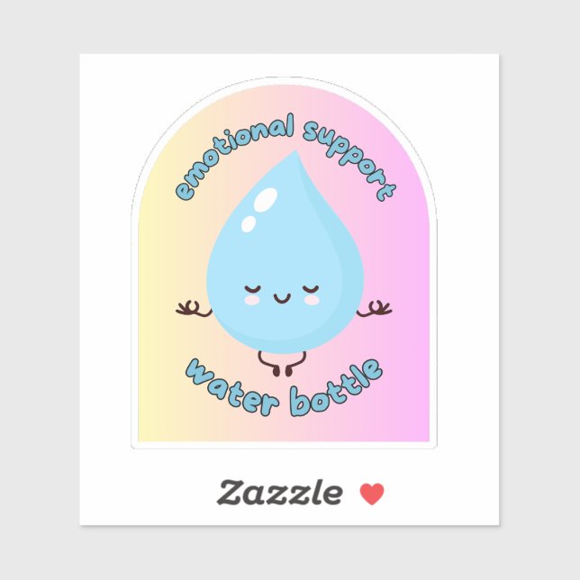 Sticker pour bouteille d'eau de support émotionnel (Feuille)