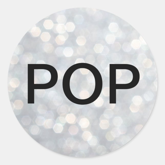 Sticker pour bulles de champagne en argent POP (Devant)