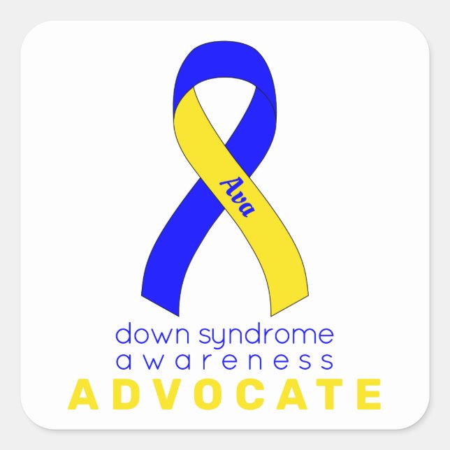 Sticker pour Carré blanc de Down Syndrome Advocate (Devant)