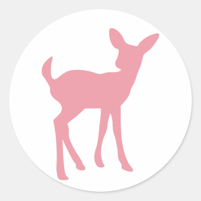 Sticker pour cerf de bébé rose (Devant)