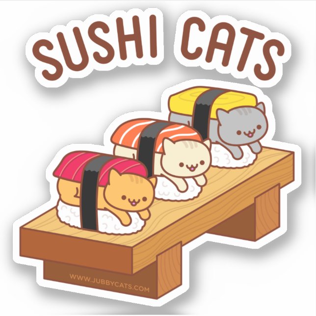 Sticker pour chat amusant - SUSHI CATS (Devant)