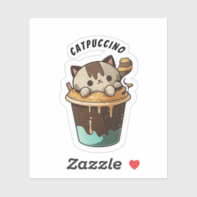 Sticker pour chat CATPUCCINO (Feuille)